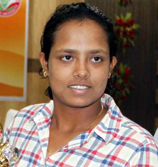 Odisha woman cricketer Swagatika Rath in Bhubaneswar on April 25, 2013.