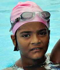 Odisha girl swimmer Pratyasha Ray in Bhubaneswar in 2011.