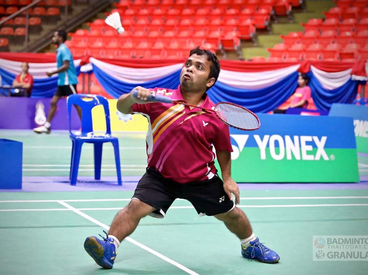 File photo of Odisha para-badminton player Sunil Pradhan in action.