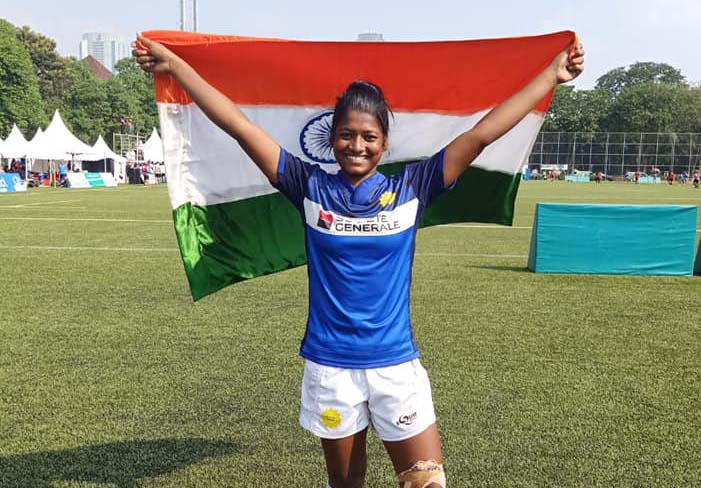 Odisha woman international Sumitra Nayak at the Asia Rugby Seven Trophy in Jakarta on 11 August, 2019.