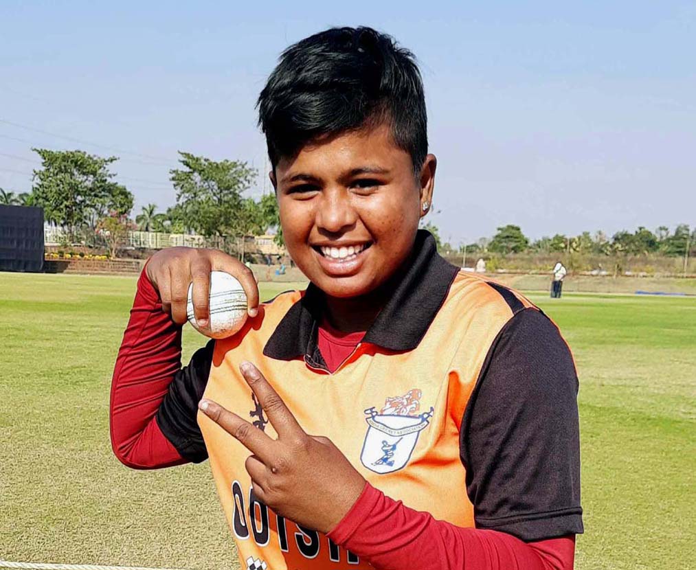 Odisha woman cricketer Bhabani Dhada at Vikash Ground in Bhubaneswar on 16 January, 2021.