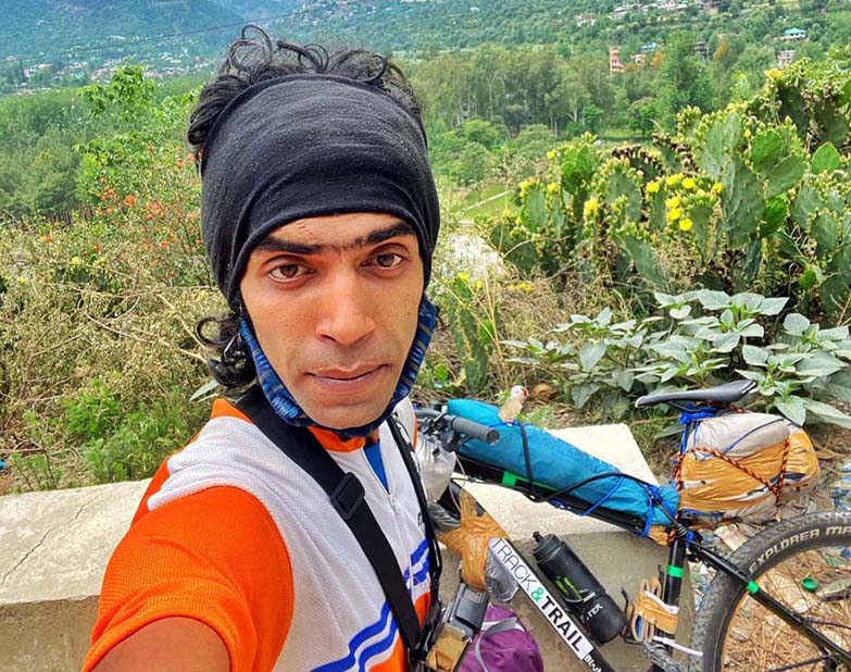 Odisha motorcycler racer Udipta Kumar Rath in Himachal Pradesh on 5th May, 2021.
