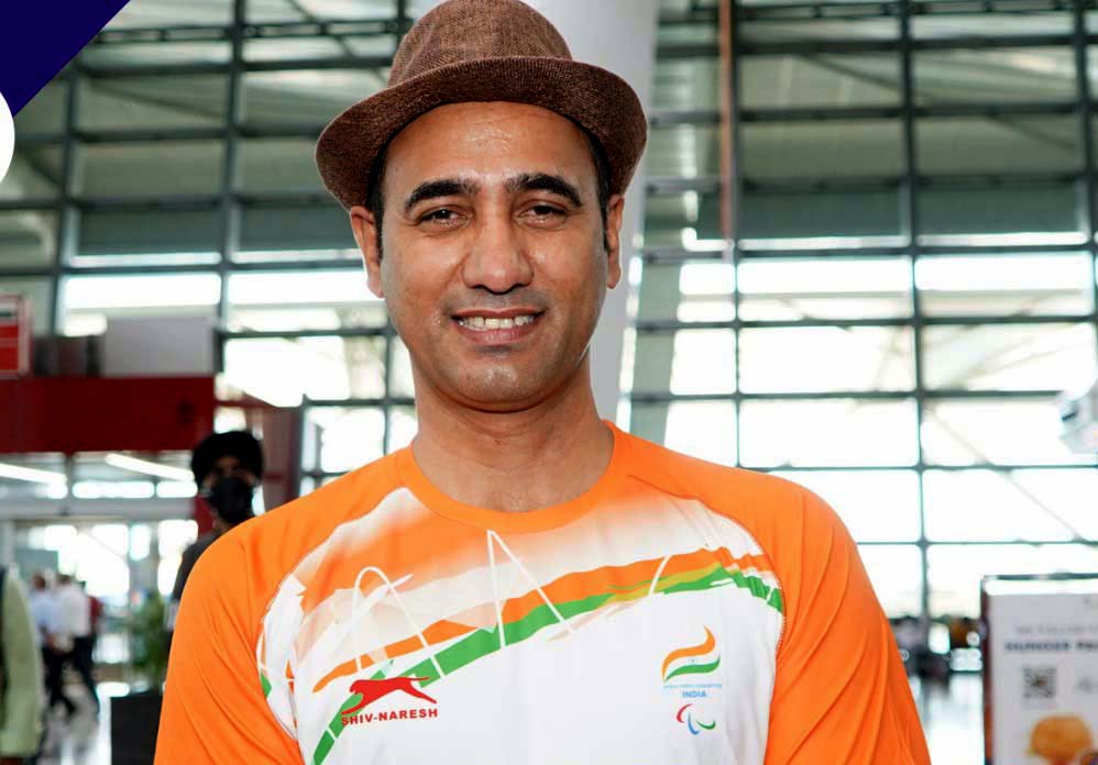 Indian shooter Singhraj Adhana at the Tokyo Paralympics on 31 August 2021.
