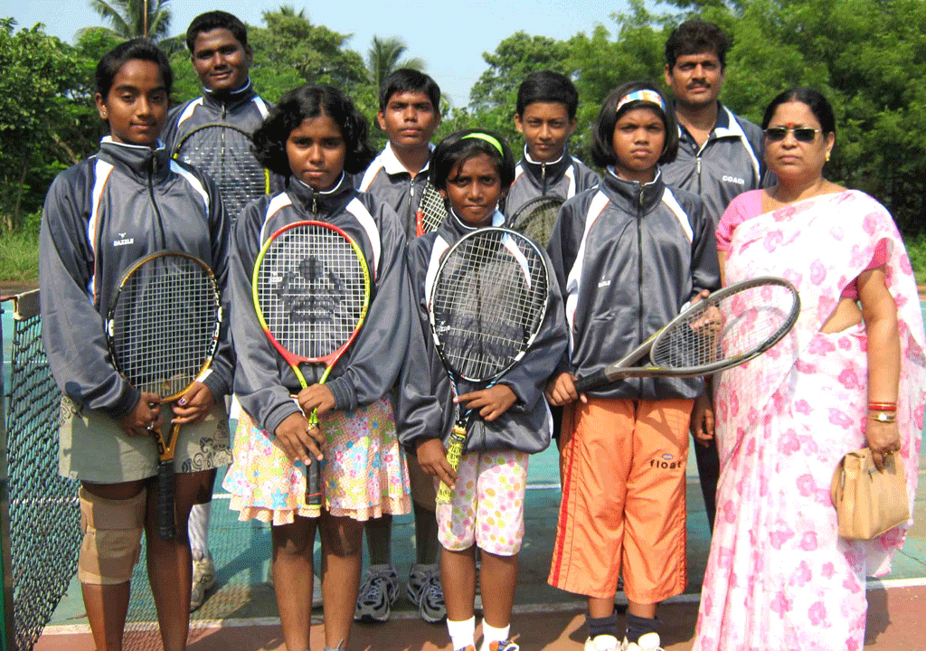 Kendriya Vidyalaya tennis team at Kalinga Stadium in Bhubaneswar on October 10, 2008.