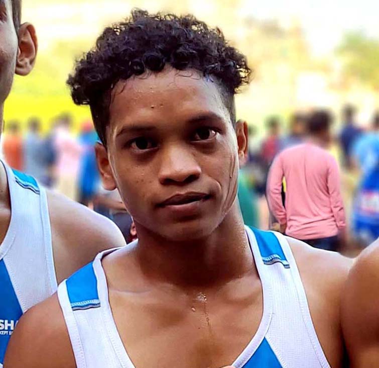 Odisha athlete Mahendra Santa at the 37th National Junior Athletics Championship in Guwahati on 13 November 2022.