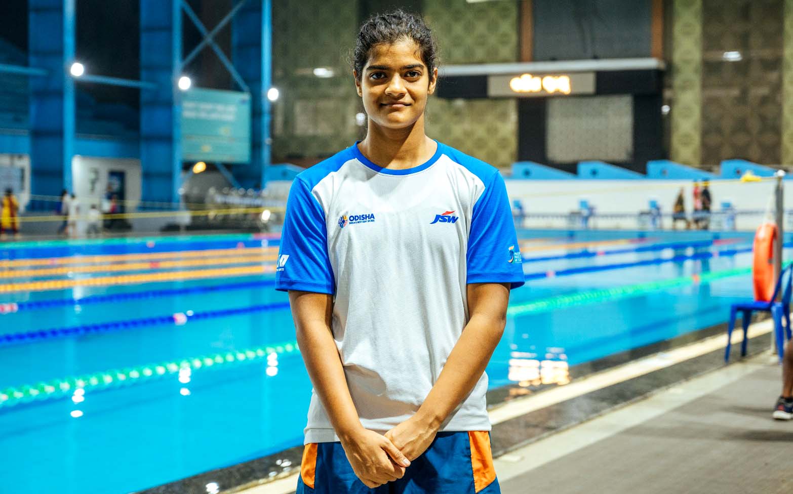 Undated file picture of Odisha woman swimmer Pratyasa Ray.