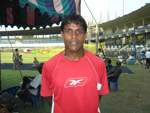 Orissa Ranji team`s medium pace bowler Deepak Mangaraj in Cuttack on Oct 18, 2008.