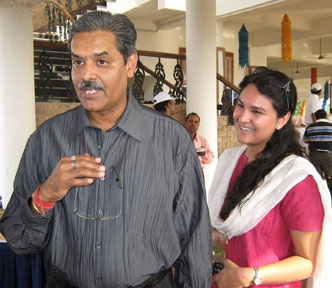 Urban Development Minister K V Singhdeo and his daughter at the closing function of the CII Eastern Region Golf Tournament in Bhubaneswar on Dec 20, 2008.