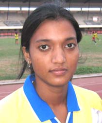 Woman football international <b>Sarita Jayanti Behera</b> in Bhubaneswar on <b>June 4, 2009.