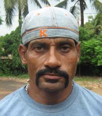 Orissa bodybuilder <b>Kartikeswar Jena</b> in Bhubaneswar on <b>July 11, 2009.