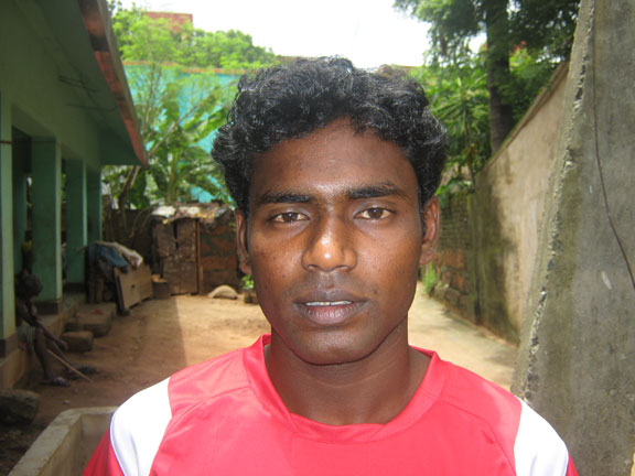 Orissa footballer <b>Rupai Hansdah</b> in Bhubaneswar on <b>July 22, 2009