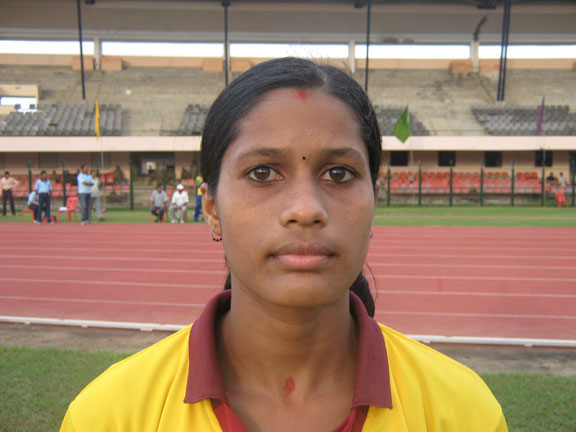 Orissa athlete <b>Pushpanjali Mallik</b> in Bhubaneswar on <b>August 16, 2009</b>