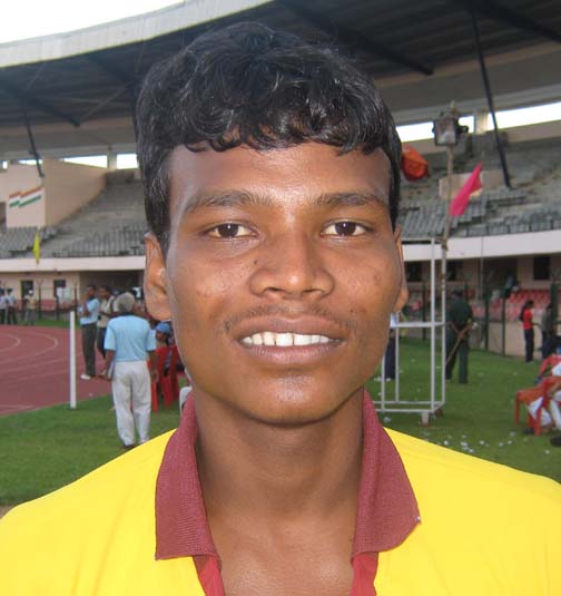 Orissa athlete <b>Chandan Murmu </b>in Bhubaneswar on <b>August 17, 2009.