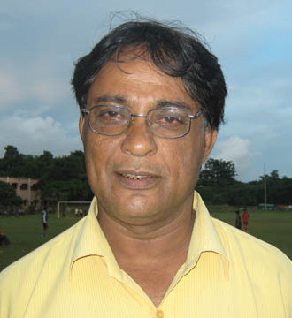 Former Orissa goalkeeper <b>Prafulla Kumar Mishra </b>in Bhubaneswar on <b>August 26, 2009.
