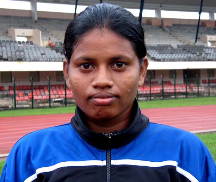 Orissa woman  football international <b>Prashanti Pradhan </b>in Bhubaneswar on <b>August 29, 2009.