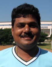 Orissa footballer <b>Tapan Das</b> in Bhubaneswar on <b>Oct 12, 2009.