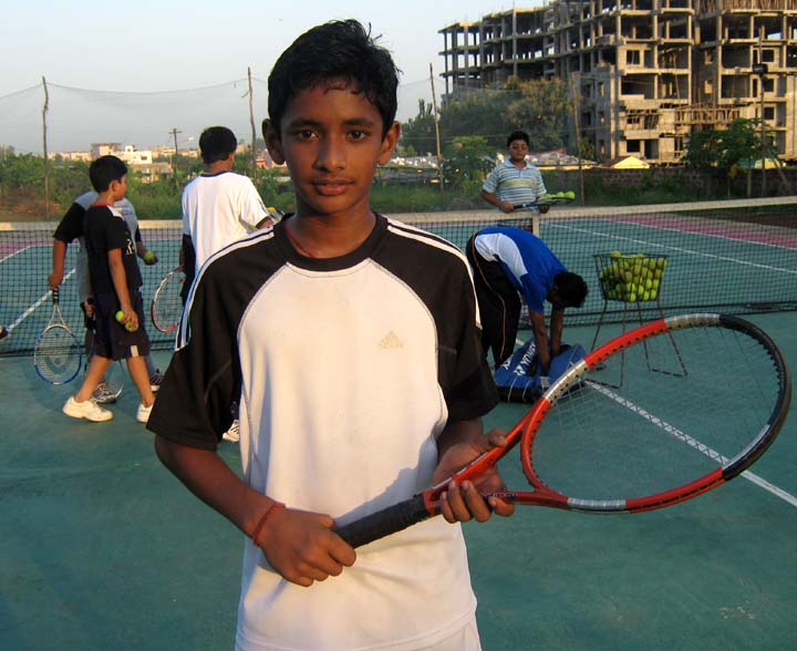Orissa tennis player <b>Shakti Ray</b> in Bhubaneswar on <b>Oct 11, 2009.
