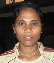 Orissa woman football international <b>Sangita Patra</b> in Bhubaneswar on <b>Oct 26, 2009.
