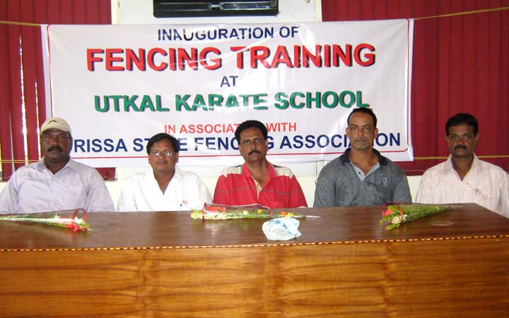 Officials of Orissa State Fencing Association at the new training centre in Utkal Karate School, Bhubaneswar on <b>Nov 15, 2009.